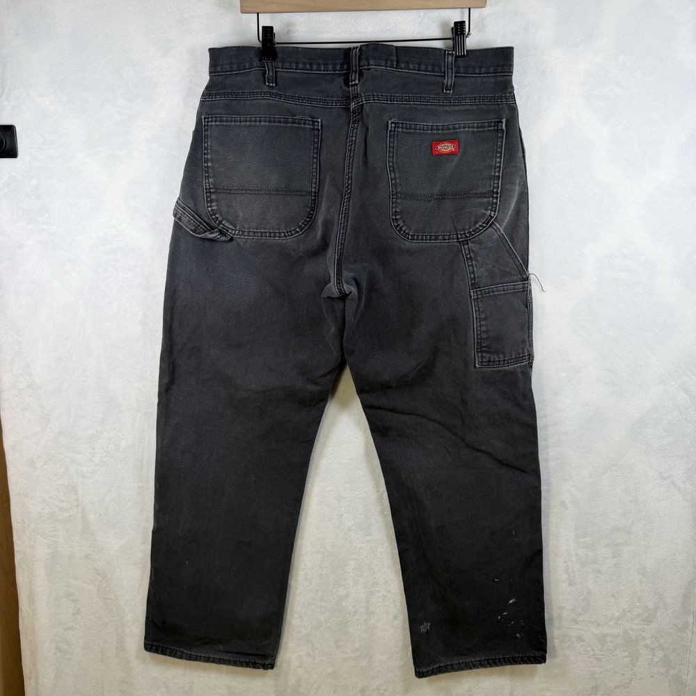 Y2K Dickies Carpenter Pants Charcoal Dark Washed Workwear Men's Size 36x30